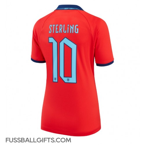 England Raheem Sterling #10 Fußballbekleidung Auswärtstrikot Damen WM 2022 Kurzarm